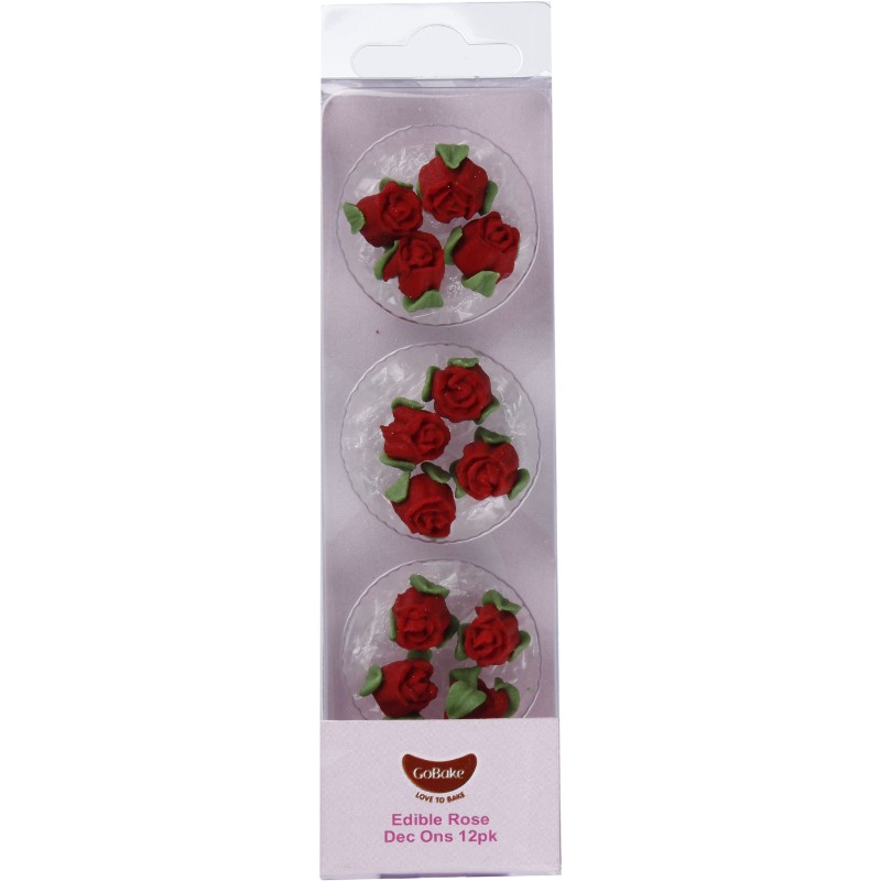 HDRR012 Red Roses Icing Decorations