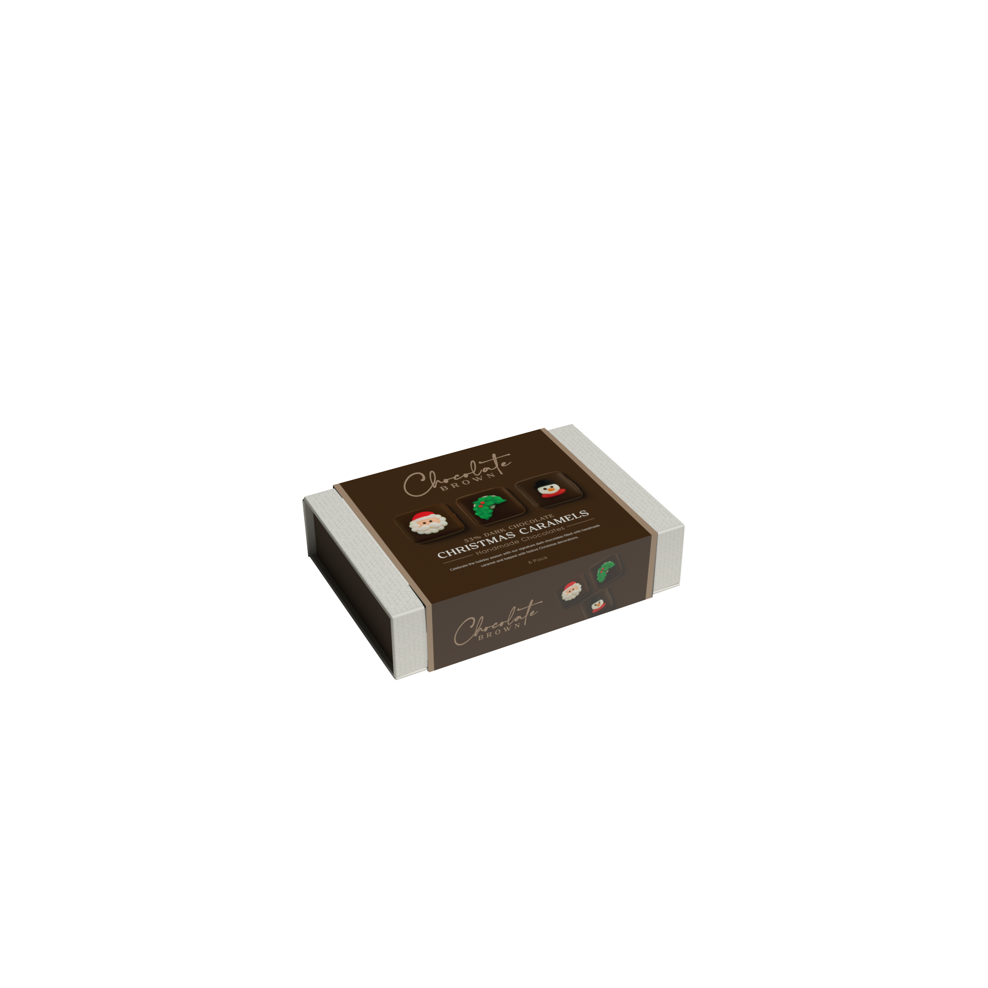 CBB41 boxed chocolates christmas caramels dark - 6 pack chocolate brown